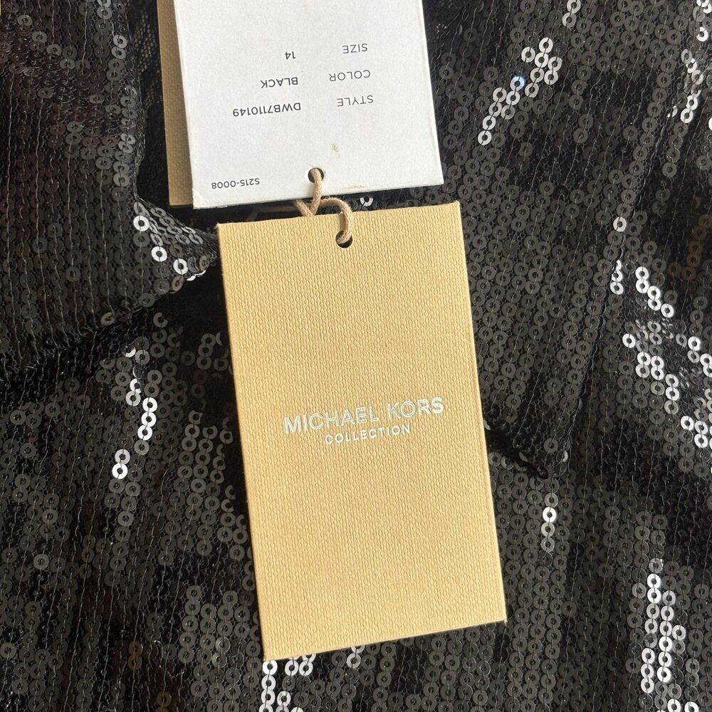 Michael Kors Collection Black Sequin Button-Up Top Womens Size 14 Italy - Picture 11 of 16